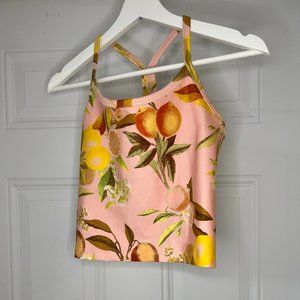 EUC Harlow Space Dye Crop Performance Tank in Pink Lemonade